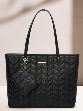 New Fashion Women's Handbag Tote Bag And Clutch Bag 2pcs/Set Shoulder Bag Large Capacity