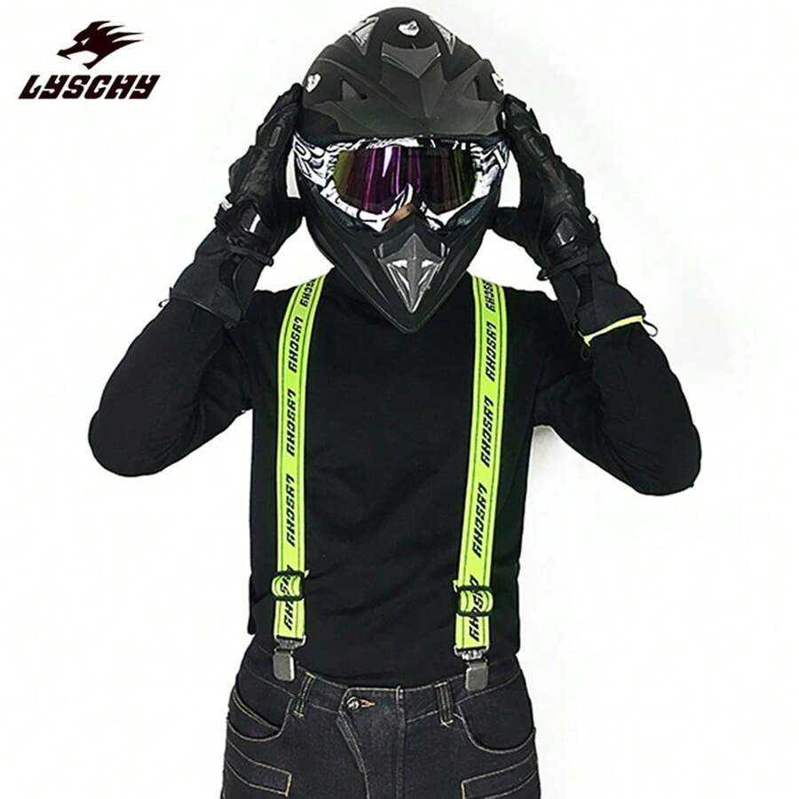 LYSCHY Heavy Duty Braces Straps For Motorcycle Riding Pants Elastic Adjustable Y Back Suspender Straps For Motocross Sports Racing Pants - Green - View 1
