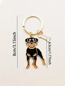 1 Pieza Llavero Con Forma De Rottweiler, Accesorios Portátiles Creativos Para Llaves, Regalo Creativo - Negro - Ver 5