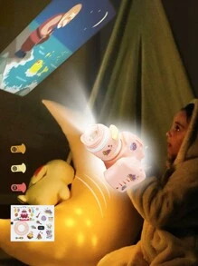 1對diy迷你塑料相機投影機閃光夜燈,附3張卡片和貼紙,兒童玩具生日派對禮物男女孩禮品袋物品回贈,完美的聖誕生日禮物兒童房裝飾（某些部件隨機發送） - 粉色 - 查看 4