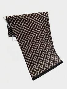 秋冬季時尚經典犬牙紋圍巾,中性生日禮物,暖和高端的韓式雙面,適用於甜美女孩和男友的厚重保暖圍巾 - 棕色 - 查看 4