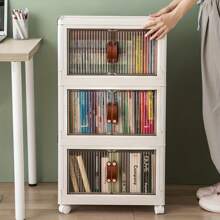 1個摺疊收納箱,大容量儲物箱,雙開門雜物收納箱適用於家中臥室客廳浴室,衣櫃衣物棉被储存柜,防塵防水收納箱,適用於玩具書籍小吃紙巾等儲存 - 中三層送滑輪 - 查看 8