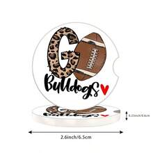 2入組汽車吸水杯墊,2.56英吋足球隊陶瓷汽車杯座墊,配有指尖握把和車用軟木底,可拆卸可愛的汽車配件,維護車輛清潔男性專屬 - 彩色 - 查看 6