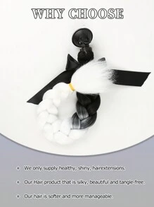 时尚风格 20 英寸 1 件蓝宝石黑色到红色黑色到蓝色黑色到白色蓝色粉色紫色黄色多色头盔辫子头盔辫子头发带可拆卸吸盘带蝴蝶结摩托车头盔马尾辫编织头发尾巴装饰多种颜色适合女性和男性派对日常和节日使用（不含头盔） - 彩色 - 查看 3