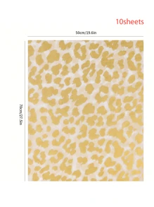 10sheets Leopard Print Wrapping Paper, For Gift Wrapping, Diy Crafts, Scrapbooking And Decoration - Champagne - View 2
