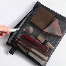 1個透明收納網格化妝收納袋,多功能旅行便攜袋,口紅護膚品收納洗臉化妝包, 灰色和黑色,多個尺寸可用 - 彩色 - 查看 6