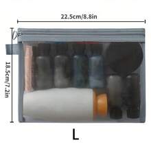 1個透明收納網格化妝收納袋,多功能旅行便攜袋,口紅護膚品收納洗臉化妝包, 灰色和黑色,多個尺寸可用 - 彩色 - 查看 11