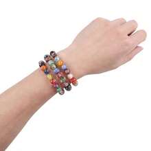 10入組8mm切面玻璃珠子,嵌著花瓣;diy手鍊、項鍊製作配件 - 黑色 - 查看 7