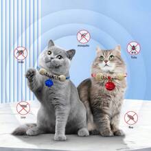 1只貓項圈,貓狗隨機款式的防蚤蟲項圈,帶鈴鐺 - 彩色 - 查看 4