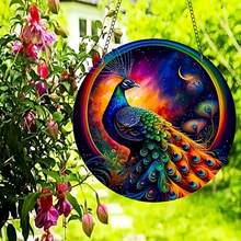 1入孔雀風鈴帶金屬鏈,用於diy花園牆壁裝飾、家居擺設、沙灘派對用品和完美的禮物 - B44孔雀 - 查看 4