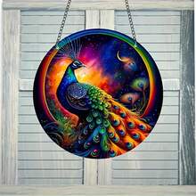 1入孔雀風鈴帶金屬鏈,用於diy花園牆壁裝飾、家居擺設、沙灘派對用品和完美的禮物 - B44孔雀 - 查看 7