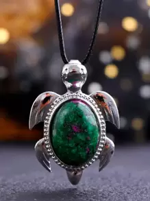 1 件天然石材吊墜可愛海龜治癒水晶時尚吊墜項鍊,diy 裝飾珠寶房間裝飾吊墜節日派對派對珠寶禮品 - 項鍊 - 查看 12