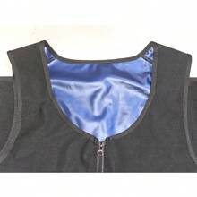 Sports Outdoor 1pc Men Waist Trainer Vest Hot Neoprene Sauna Suit Corset Body Shaper Zipper Tank Top Workout Sports Shapewear Belt Gym Accessories - Blue - View 9