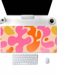 1 件彩色图案防滑游戏/工作鼠标垫，4 种尺寸可选 返校游戏鼠标垫 - 橘色 - 查看 1