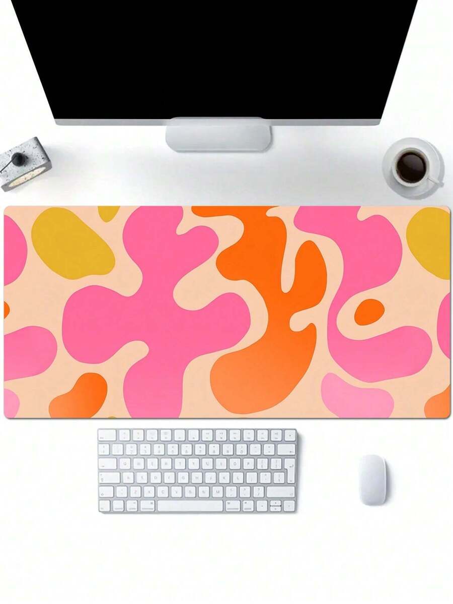 1 件彩色图案防滑游戏/工作鼠标垫，4 种尺寸可选 返校游戏鼠标垫 - 橘色 - 查看 1