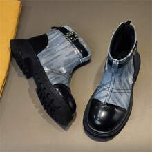 嬰幼兒女童拉鍊靴,潮流踝靴戶外運動鞋 - 藍色 - 查看 6