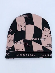 1頂女士時尚好心情針織帽,春秋輕巧旅行防風保暖帽,雙用途一尺寸適合大部分人 - 粉色 - 查看 4