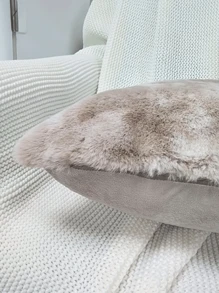 1pc Plain Color Tie Dye Cushion Cover, Modern Style Polyester Square Luxurious Soft Pillowcase Suitable For Bedroom Living Room Home Decoration - Light Brown - View 4