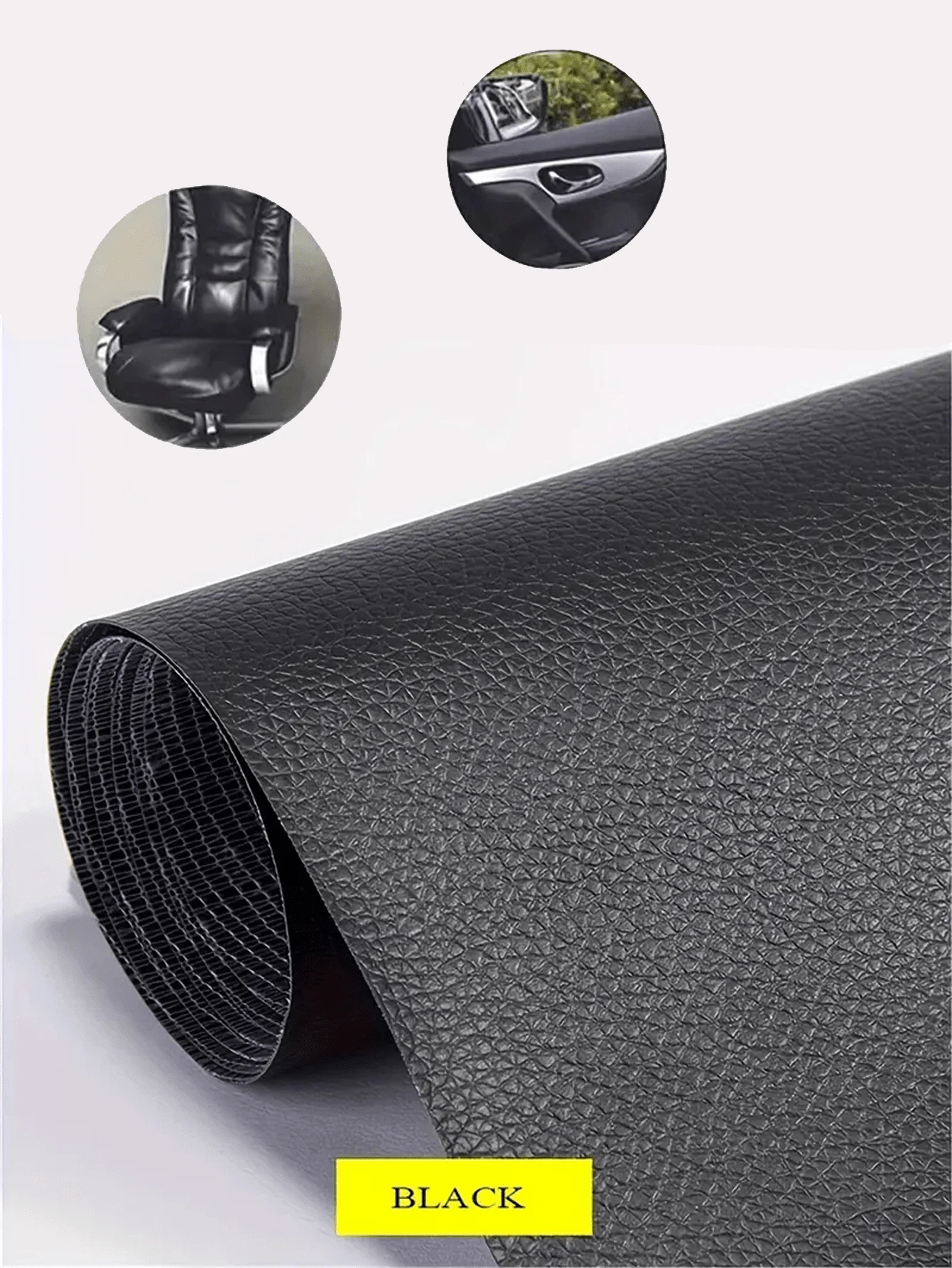 1片自粘式皮革修補貼片,黑色pu皮革貼紙,用於傢具、桌子、椅子、衣物、汽車座椅、鞋子、包包修補 - 黑色 - 查看 1