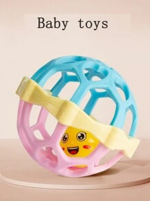 Baby Hand Grab Ball Children Rattle Toy Soft Rubber Plastic Ball - Pink - View 6