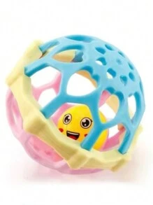 Baby Hand Grab Ball Children Rattle Toy Soft Rubber Plastic Ball - Pink - View 2