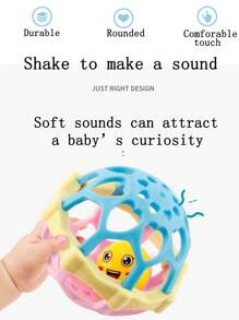 Baby Hand Grab Ball Children Rattle Toy Soft Rubber Plastic Ball - Pink - View 7