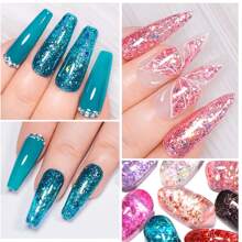 8入組7ml全息閃粉凝膠指甲油套裝,閃閃發光的亮片顏色,輕鬆卸除,適用於uv Led光療指甲彩繪 - 彩色 - 查看 10