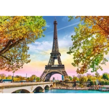 500 Piece Jigsaw Puzzles, Paris, France, Eiffel Tower In The Fall, Iconic Monuments, Adult Puzzles, Trefl 37330 - White - View 2