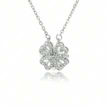 奢华女士项链配人造花盒四叶草吊坠项链 适合女朋友妻子情人节礼物 情人节、妈妈、母亲、母亲节、礼物 - 愛心&四葉草 - 查看 5