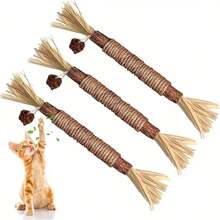 3/5入組互動式貓玩具,有趣的咀嚼玩具可清潔牙齒和室內玩耍 - 彩色 - 查看 3