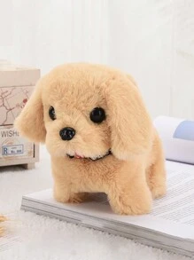 1pc Multicolor Cartoon Plush Electric Dog Toy For Kids, With Optional Small Size Collar, Pure & Patch Color Combo, Droopy Ears & Long Tail Design, Simulation Long Plush Material, Electric Battery-Operated Dog Toy With Barking Sound And Wiggling Tail, Resembling Teddy, Golden Retriever, Maltese, Pomeranian, Chihuahua, Schnauzer, West Highland White Terrier, Poodle, Afghan Hound, Puppy-Like Realistic Stuffed Animal Toy, Great Choice Of Xmas/New Year/Birthday Gift For Boys And Girls Aged 3+Boys Christmas Gift, Small Plush