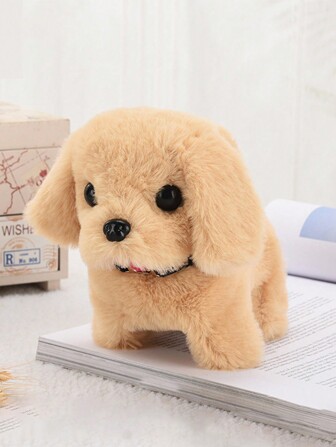 1pc Multicolor Cartoon Plush Electric Dog Toy For Kids, With Optional Small Size Collar, Pure & Patch Color Combo, Droopy Ears & Long Tail Design, Simulation Long Plush Material, Electric Battery-Operated Dog Toy With Barking Sound And Wiggling Tail, Resembling Teddy, Golden Retriever, Maltese, Pomeranian, Chihuahua, Schnauzer, West Highland White Terrier, Poodle, Afghan Hound, Puppy-Like Realistic Stuffed Animal Toy, Great Choice Of Xmas/New Year/Birthday Gift For Boys And Girls Aged 3+Boys Christmas Gift, Small Plush