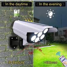1pc Motion Sensor Street Lamp, Solar Garden LED Light, Simulation Surveillance, Fake Camera, Human Body Sensor Wall Light, Outdoor Smart Street Light - Black and White - View 4