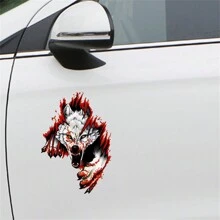 AD 1pc Funny Angry Wolves PVC Motorcycle Car Sticker Fashion Car Styling Stickers Decal Car Styling Decoration - Grey - View 5
