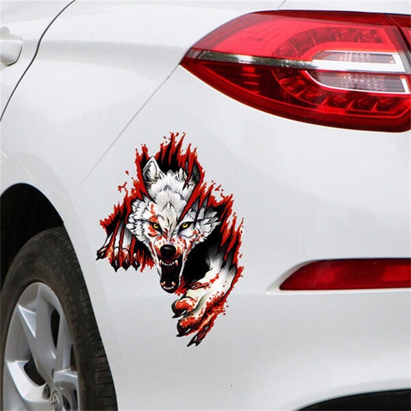 AD 1pc Funny Angry Wolves PVC Motorcycle Car Sticker Fashion Car Styling Stickers Decal Car Styling Decoration