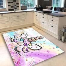 1入組水晶絨客廳地墊,防滑和減輕疲勞功能,隨機顏色 - 卡瓦伊獨角獸 - 查看 1