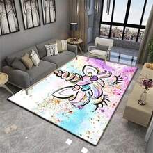 1入組水晶絨客廳地墊,防滑和減輕疲勞功能,隨機顏色 - 卡瓦伊獨角獸 - 查看 3