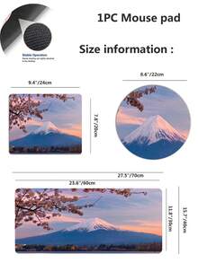 1pc Anti-Slip Game And Work Mouse Pad, 4 Sizes Available - Coral Pink - View 4