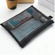 1個透明收納網格化妝收納袋,多功能旅行便攜袋,口紅護膚品收納洗臉化妝包, 灰色和黑色,多個尺寸可用 - 彩色 - 查看 5