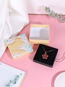 1個黃色復古創意情人節地球和天空蓋首飾盒,適用於項鍊,戒指,耳環 - 黃色 - 查看 8