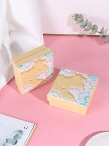 1個黃色復古創意情人節地球和天空蓋首飾盒,適用於項鍊,戒指,耳環 - 黃色 - 查看 2