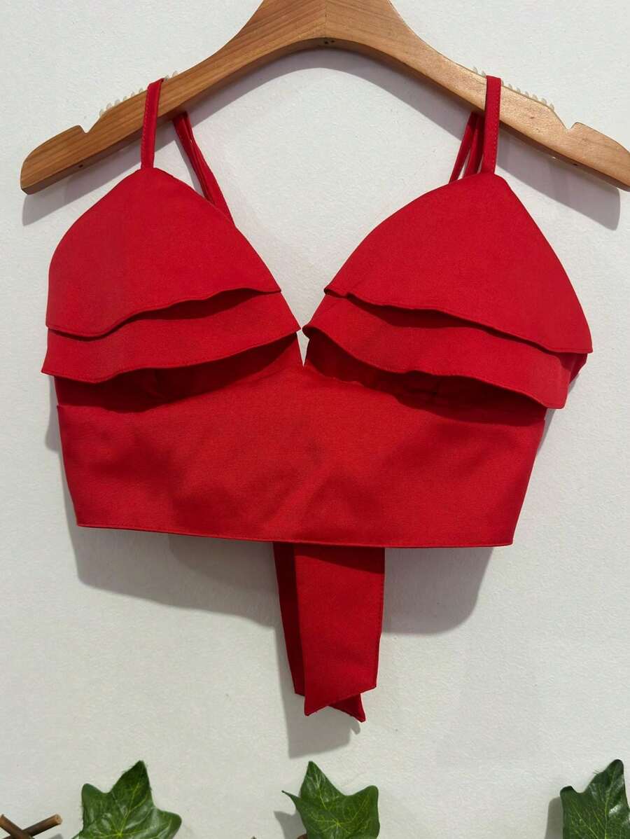 Women Tops - 紅色 - 查看 1