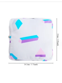 Large Capacity Cute & Portable & Waterproof Storage Bag For Sanitary Napkins - Blue and White - View 2