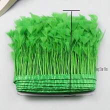 1碼長13-16cm寬天然火雞羽毛絲帶,羽毛修邊,服裝配件,婚禮和各種裝飾 - 薄荷綠 - 查看 2