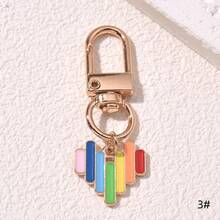 1pc Fashionable Ins Style Alloy Keychain With Rainbow, Hand Gestures, Love, Balloon & Cartoon Design. Suitable For Both Men And Women As A Gift Or For Personal Use - Multicolor - View 15
