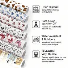 1 件可愛心形設計 Uv Dtf 杯套適用於 16 盎司玻璃杯,uv Dtf 杯套,玻璃杯杯套,杯子套,杯子玻璃貼紙,杯子貼花杯防水貼紙 Uv 轉印貼紙 - 黑與白 - 查看 7