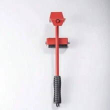 5入組家具升降器和滑動套件,包括家具移動工具、重負載提升帶、家具滑輪、轉向輪條和書架、沙發、冰箱和任何重物用的家具滾輪 - 紅色 - 查看 5