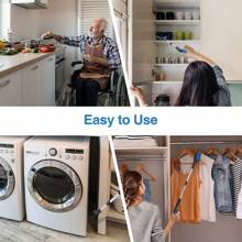 Reacher Grabber Tool, 32" Elderly Grabbers With Magnet, Lightweight Extra Long Handy Foldable Claw Grabber, Mobility Aid Reaching Assist Tool With Rotating Jaw For Trash Pick Up, Litter Picker, Arm Extension - Blue - View 5