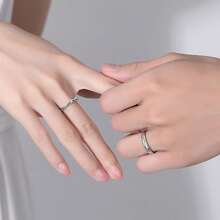 1pair 925 Sterling Silver Prince And Princess Couple Rings, Valentine's Day Love Confession Jewelry - Silver - View 2