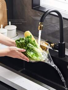 1pc Multifunctional Home Use Rice & Vegetable Washing & Draining Basket, Fruit & Vegetable Storage & Organizing Tool - White - View 7